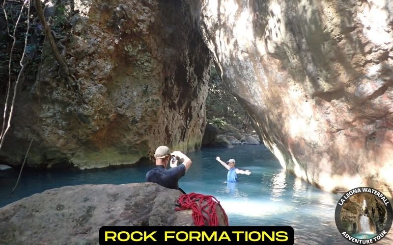 rock formations la leona waterfall